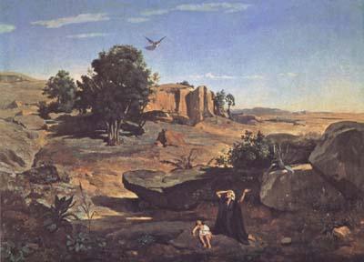 Jean Baptiste Camille  Corot Agar dans le desert (mk11) oil painting picture